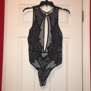 One piece black fishnet Sleepwear
